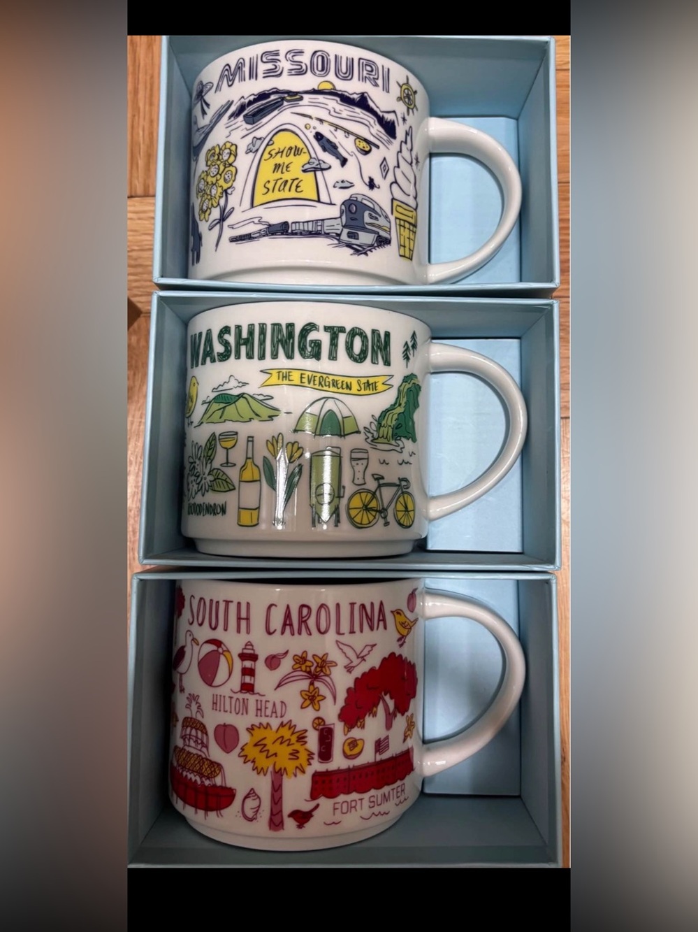 LOT OF 7 Starbucks Been There Mugs for @sixagon